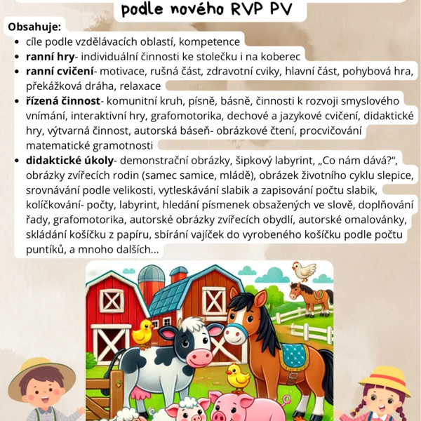 Kompletní příprava do MŠ- ZVÍŘATA ZE STATKU, HOSPODÁŘSKÁ ZVÍŘATA, MLÁĎATA 1