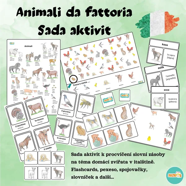 Sada aktivit domácí zvířata - animali da fattoria 1
