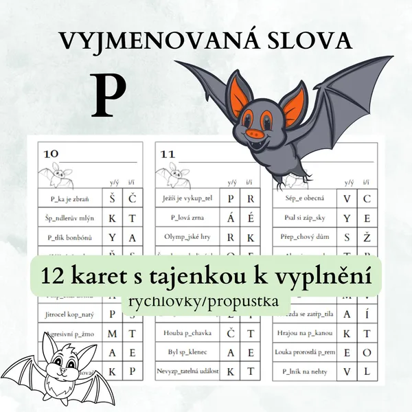vyjmenovaná slova - P 1