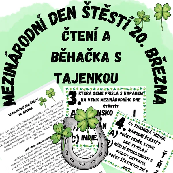 Mezinárodní den štěstí 20. března - čtení a běhačka s tajenkou 1