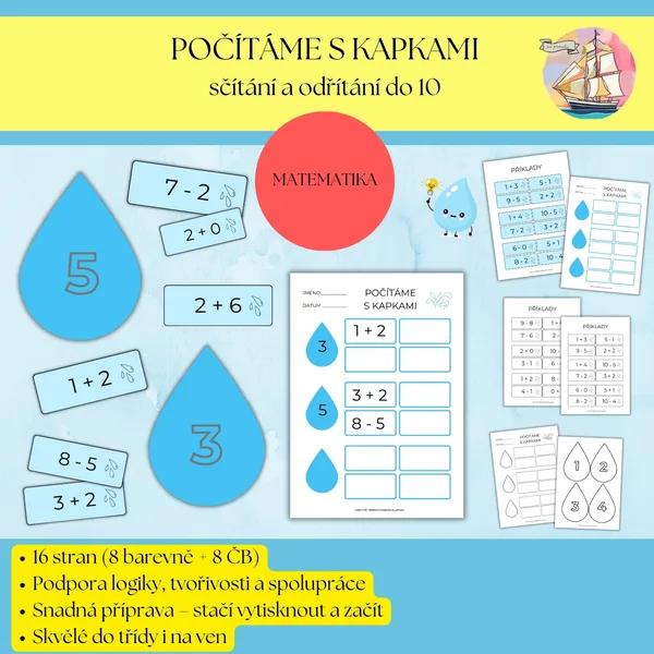 Voda - počítáme s kapkami do 10 1