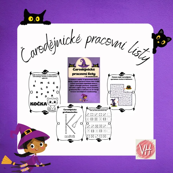 Čarodějnické pracovní listy, omalovánky 1
