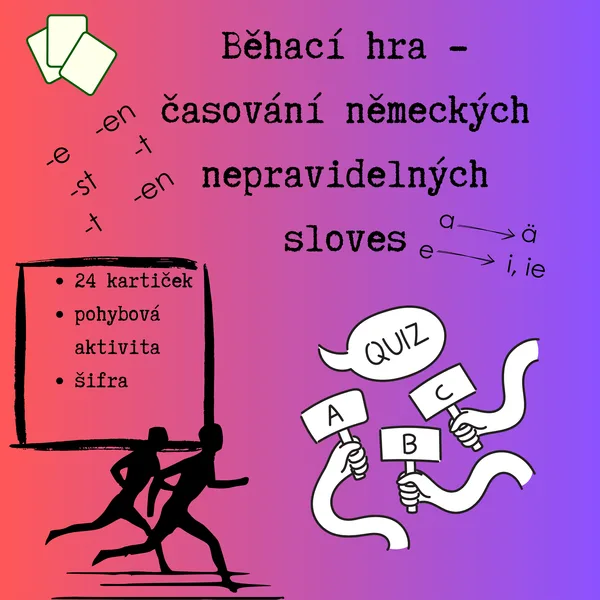 Běhací hra - časování nepravidelných sloves v němčině 1