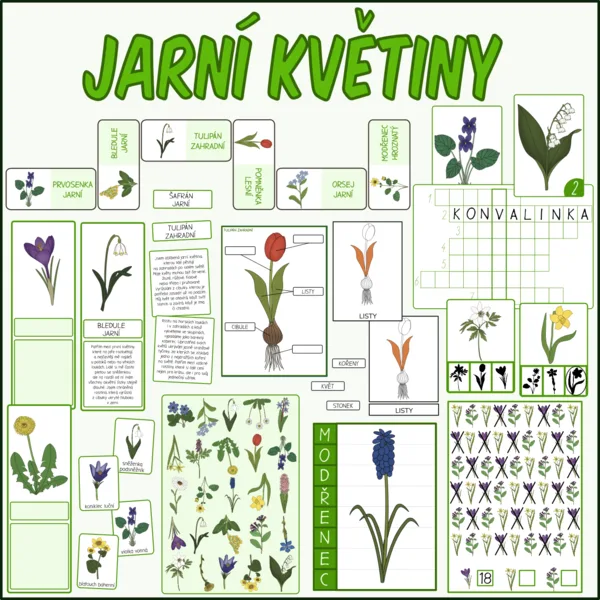 Jarní květiny - Sada aktivit 1