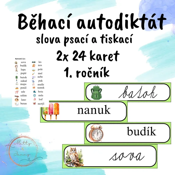 Běhací autodiktát slova  1