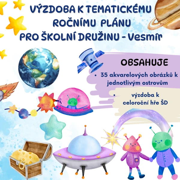 VÝZDOBA k celoročnímu tematickému plánu školní družiny - VESMÍR 1