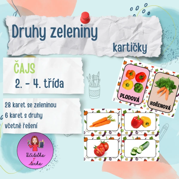 Druhy zeleniny - kartičky 1