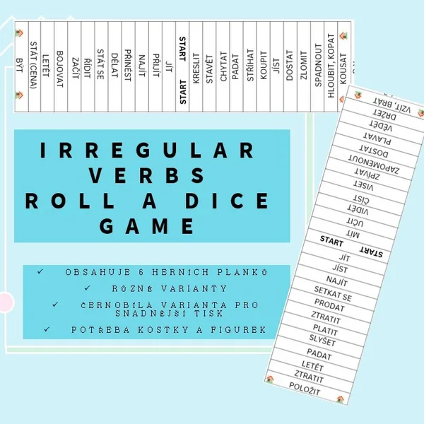 Irregular verbs - roll a dice - game 1