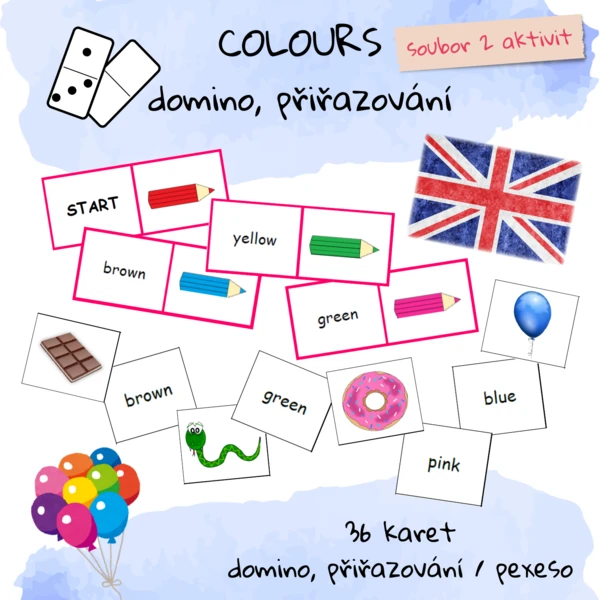 COLOURS - domino, přiřazování / pexeso 1
