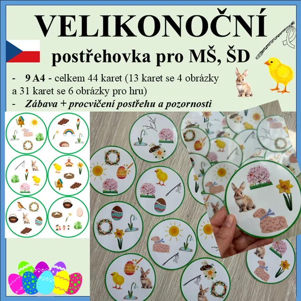 Velikonoční postřehová hra 44 karet 1