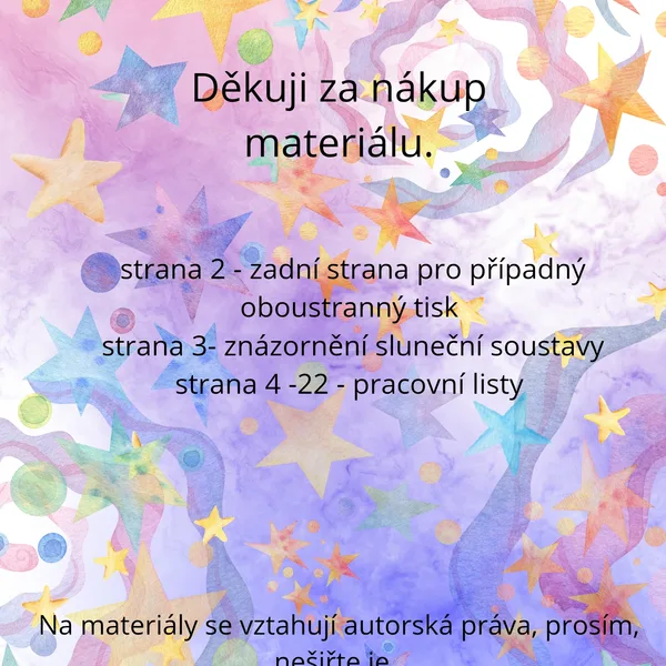 Vesmír - pracovní listy 1