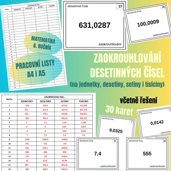 Zaokrouhlování desetinných čísel 1