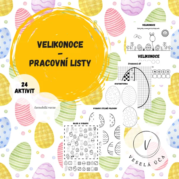VELIKONOCE- pracovní listy (černobílá verze) 1