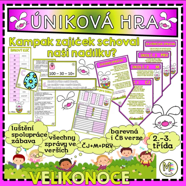 ÚNIKOVÁ HRA PRO 2.-3. TŘÍDU- VELIKONOCE- KAMPAK ZAJÍČEK SCHOVAL NAŠI NADÍLKU? 1