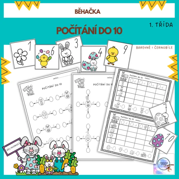Počítání do 10 - běhačka Velikonoce 1