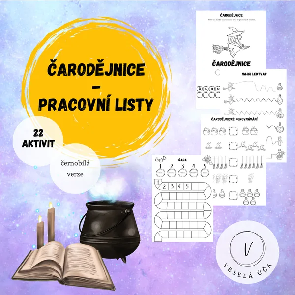 ČARODĚJNICE- pracovní listy (černobílá verze) 1