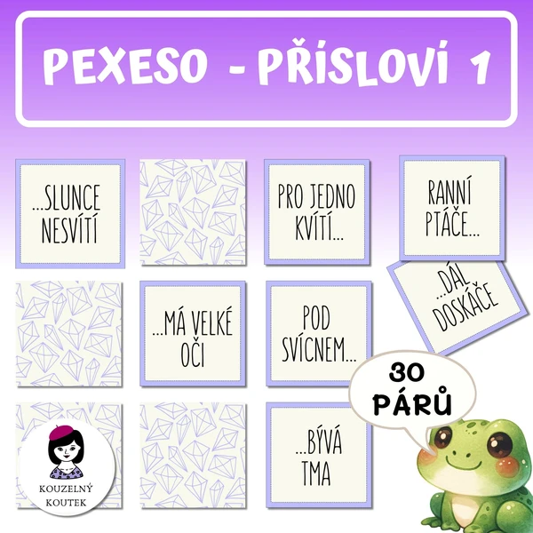 Pexeso přísloví pro děti 1 (PDF) 1