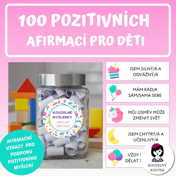 Afirmační sklenice Afirmační karty pro děti  1