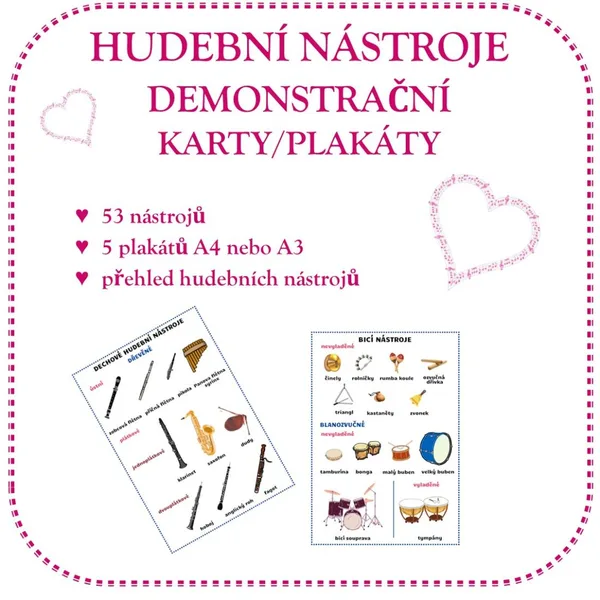 VÝUKOVÉ PLAKÁTY - HUDEBNÍ NÁSTROJE 1