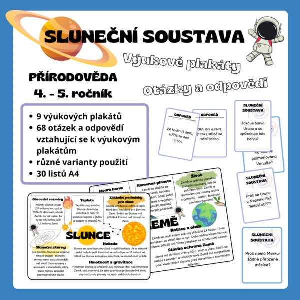 Sluneční soustava - výukové plakáty a soubor otázek 1