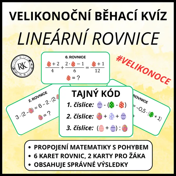 Lineární rovnice - Velikonoční běhací kvíz 1