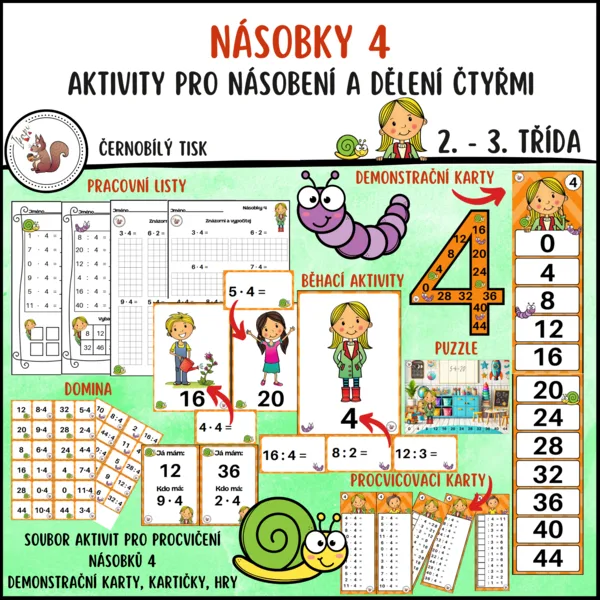 Násobky 4 - malá násobilka 1