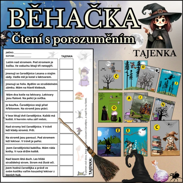 🧙‍♀️ BĚHAČKA – Čarodějnické čtení s porozuměním 1