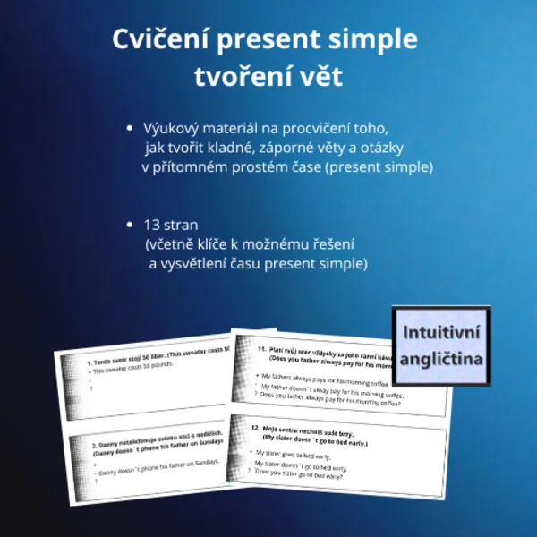 Cvičení present simple - tvoření vět 1