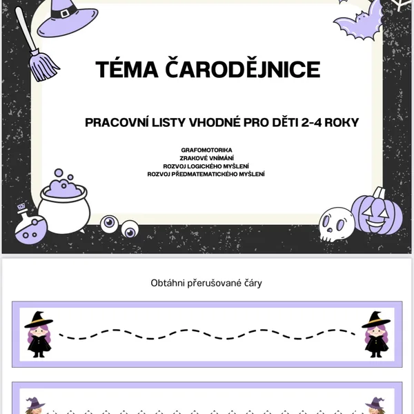 Čarodějnice - pracovní listy  1