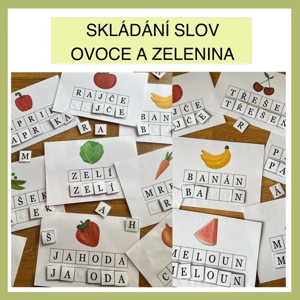 Skládání slov - ovoce a zelenina 1