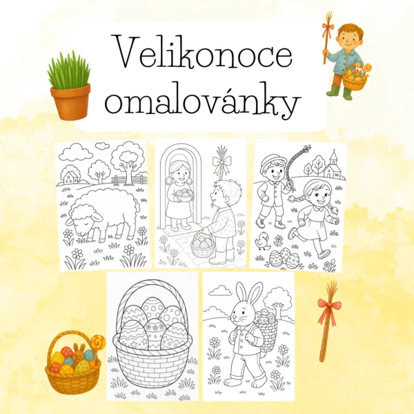 Velikonoce omalovánky 1