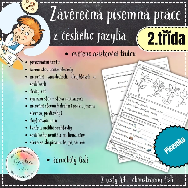 Závěrečná písemná práce z českého jazyka - 2. třída 1