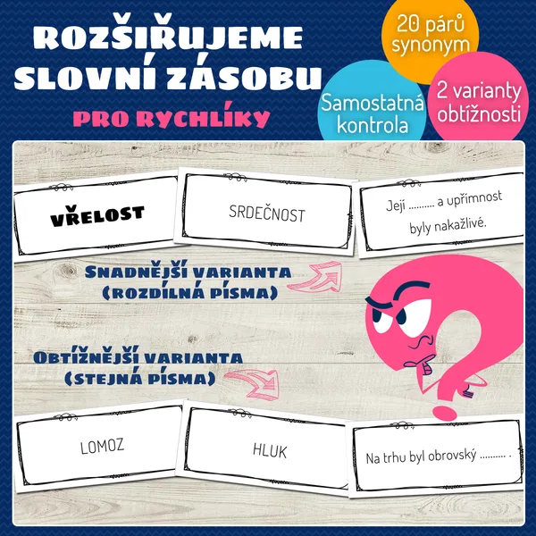 Rozšiřujeme slovní zásobu - pro rychlíky 1