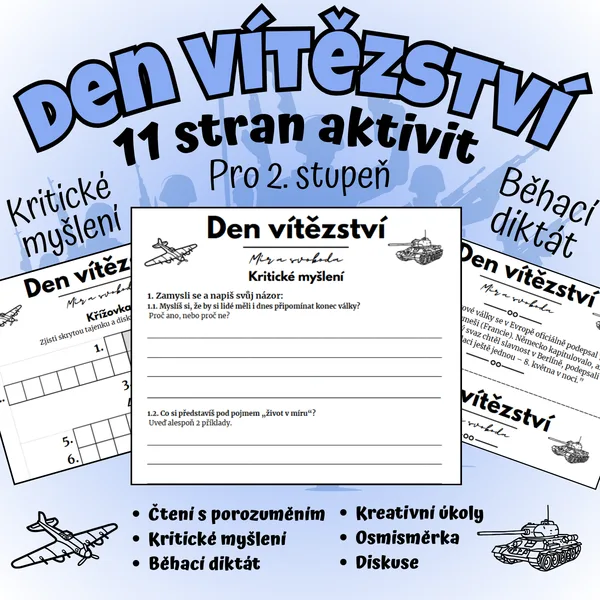 🕊️ Den vítězství – Kritické myšlení, běhací diktát a čtení 🕊️  1