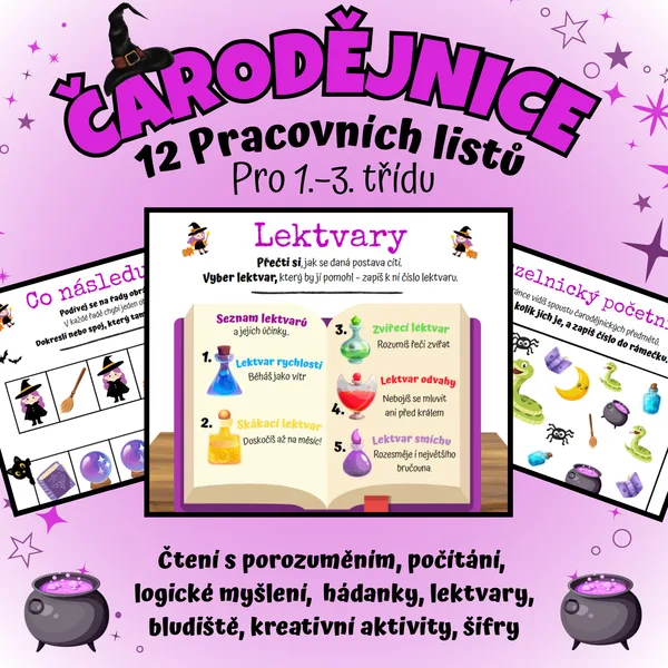 🧙‍♀️ Čarodějnice – sada 12 pracovních listů🧙‍♀️  1