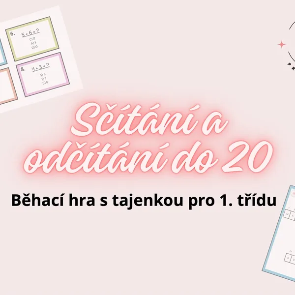 Sčítání a odčítání do 20 - Běhací hra s tajenkou 1