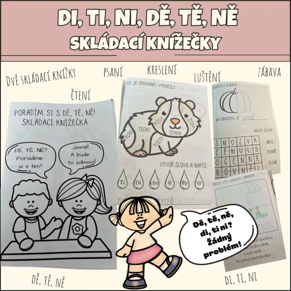 Poradím si s DĚ, TĚ, NĚ, DI, TI , NI - skládací knížečky 1