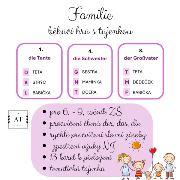 Familie - běhací hra s tajenkou 1
