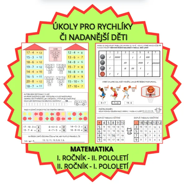 MATEMATIKA - co už umíme v 1. a 2. ročníku (sčítání a odčítání do 20 s přechodem přes 10) 1