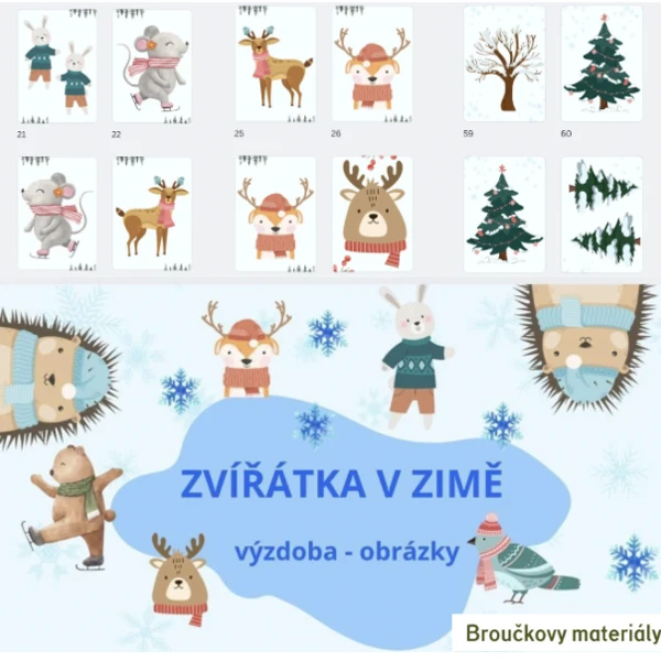 ZVÍŘÁTKA V ZIMĚ - výzdoba 1