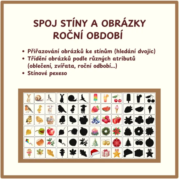 Stíny - roční období (hledání dvojic, stínové pexeso, třídění) 1