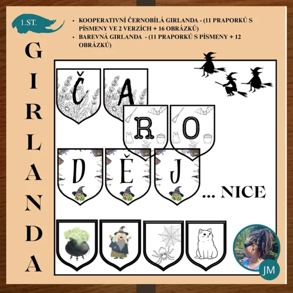 KOOPERATIVNÍ GIRLANDA - ČARODĚJNICE 1