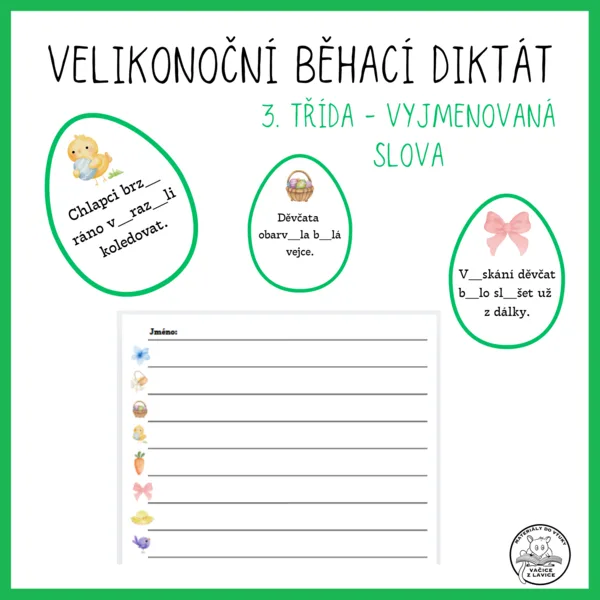 Běhací velikonoční diktát - VS 1