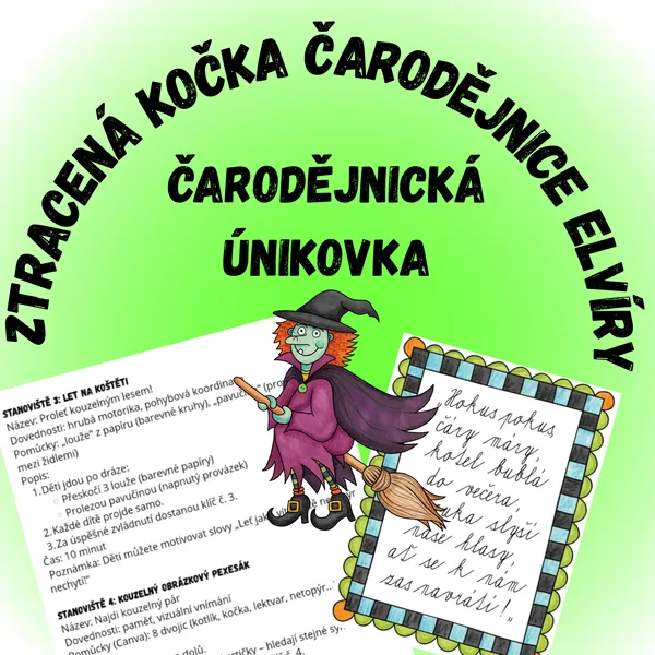 Ztracená kočka čarodějnice Elvíry - čarodějnická únikovka 1