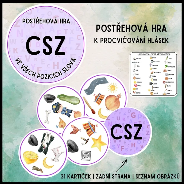 Postřehovka k procvičování hlásek CSZ 1