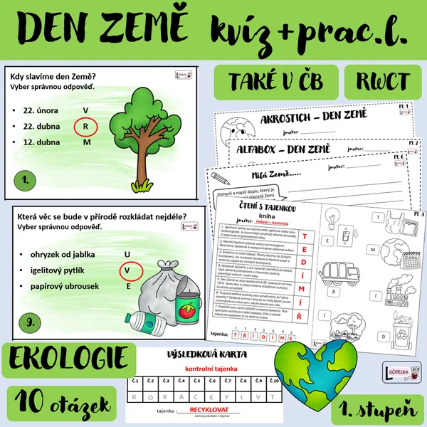 Edukační kvíz +pracovní listy DEN ZEMĚ 1
