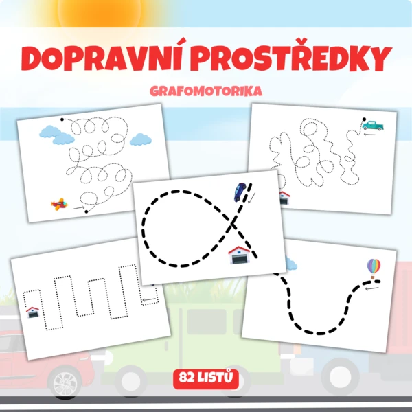 DOPRAVNÍ PROSTŘEDKY - grafomotorika 1
