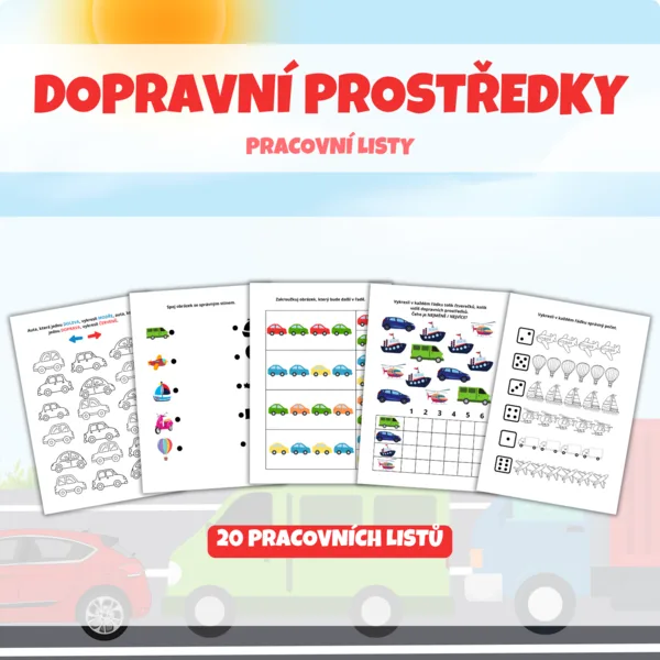 DOPRAVNÍ PROSTŘEDKY - pracovní listy 1