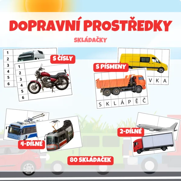 DOPRAVNÍ PROSTŘEDKY - skládačky 1