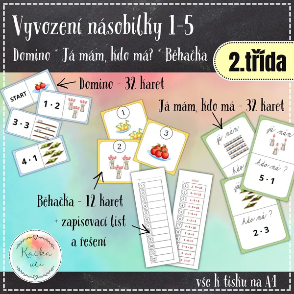 Vyvození násobilky 1-5 (Domino * Já mám, kdo má? * Běhačka) 1